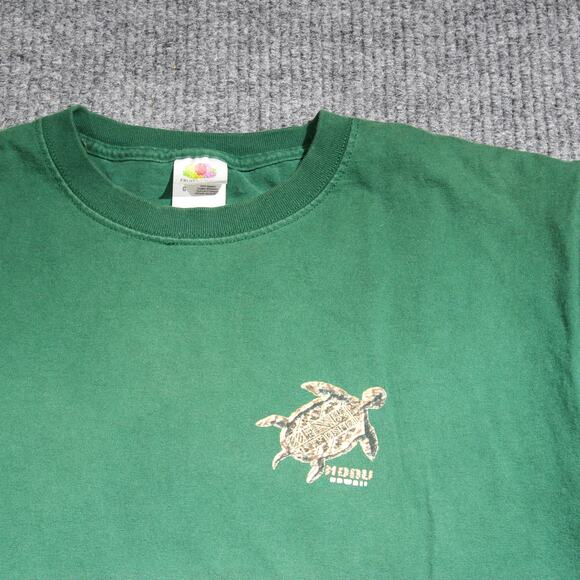 Vintage Honu Hawaii T Shirt Mens Large Green Turtle Graphic Vacation Y2K - Picture 2 of 6